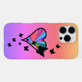 Rainbow Heart und Butterfly iPhone Hülle (Rückseite (Horizontal))
