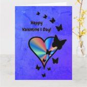 Rainbow Heart und Butterfly Karte (Gelbe Blume)