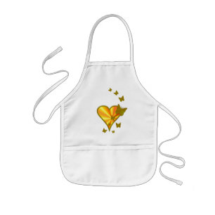 Rainbow Heart und Butterfly Kinderschürze