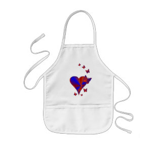 Rainbow Heart und Butterfly Kinderschürze