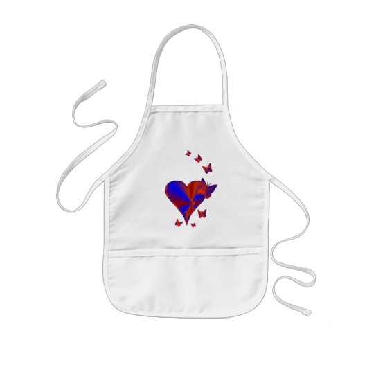 Rainbow Heart und Butterfly Kinderschürze (Vorne)