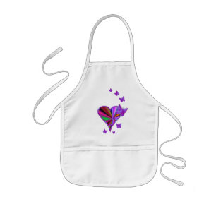 Rainbow Heart und Butterfly Kinderschürze