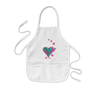 Rainbow Heart und Butterfly Kinderschürze