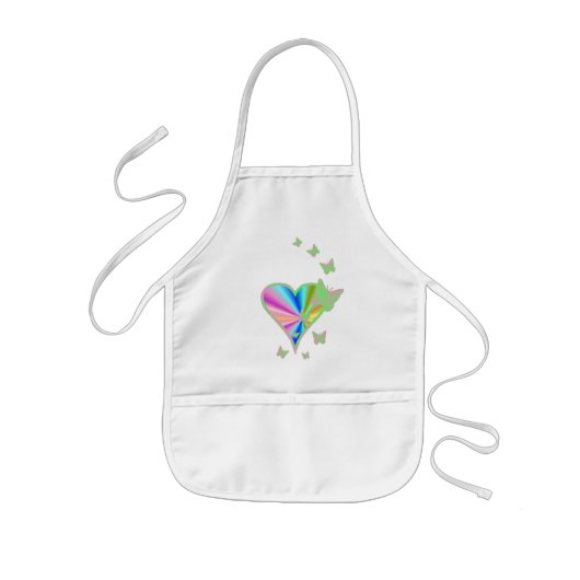 Rainbow Heart und Butterfly Kinderschürze (Vorne)