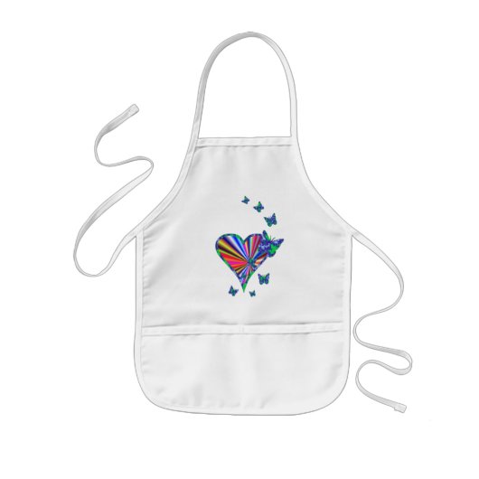 Rainbow Heart und Butterfly Kinderschürze (Vorne)