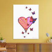 Rainbow Heart und Butterfly Leinwanddruck (Insitu (Wohnzimmer))