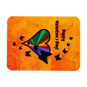 Rainbow Heart und Butterfly Magnet (Horizontal)
