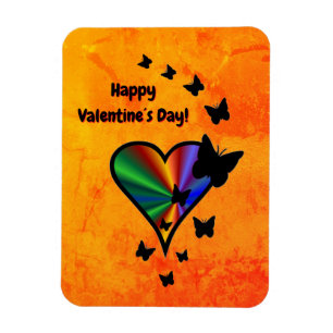 Rainbow Heart und Butterfly Magnet