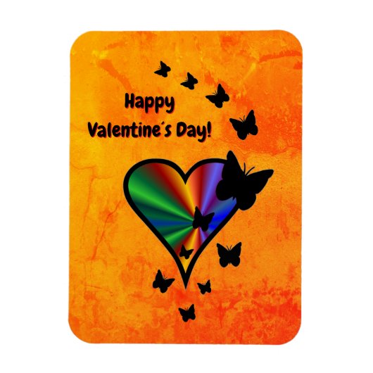 Rainbow Heart und Butterfly Magnet (Vertikal)