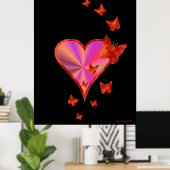 Rainbow Heart und Butterfly Poster (Heimbüro)