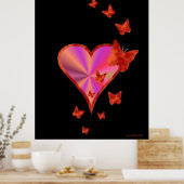 Rainbow Heart und Butterfly Poster (Küche)