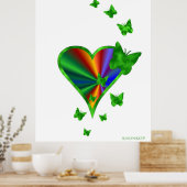 Rainbow Heart und Butterfly Poster (Küche)