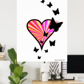 Rainbow Heart und Butterfly Poster (Heimbüro)