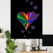 Rainbow Heart und Butterfly Poster (Heimbüro)
