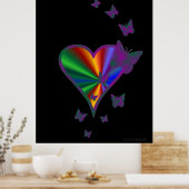 Rainbow Heart und Butterfly Poster (Küche)