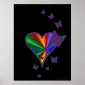 Rainbow Heart und Butterfly Poster (Vorne)