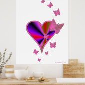 Rainbow Heart und Butterfly Poster (Küche)