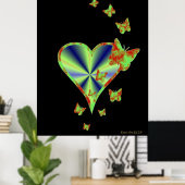 Rainbow Heart und Butterfly Poster (Heimbüro)