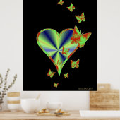 Rainbow Heart und Butterfly Poster (Küche)