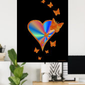 Rainbow Heart und Butterfly Poster (Heimbüro)