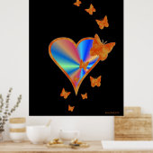 Rainbow Heart und Butterfly Poster (Küche)