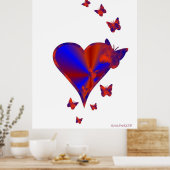 Rainbow Heart und Butterfly Poster (Küche)