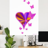 Rainbow Heart und Butterfly Poster (Heimbüro)