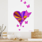 Rainbow Heart und Butterfly Poster (Küche)