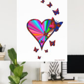 Rainbow Heart und Butterfly Poster (Heimbüro)