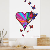 Rainbow Heart und Butterfly Poster (Küche)
