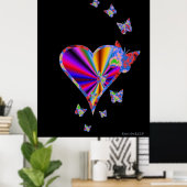 Rainbow Heart und Butterfly Poster (Heimbüro)