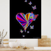 Rainbow Heart und Butterfly Poster (Küche)