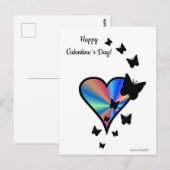 Rainbow Heart und Butterfly Postkarte (Vorne/Hinten)