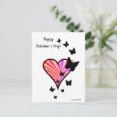 Rainbow Heart und Butterfly Postkarte (Stehend Vorderseite)