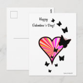 Rainbow Heart und Butterfly Postkarte (Vorne/Hinten)