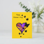Rainbow Heart und Butterfly Postkarte (Stehend Vorderseite)