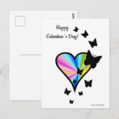 Rainbow Heart und Butterfly Postkarte (Vorne/Hinten)