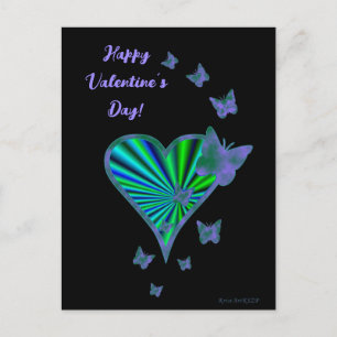 Rainbow Heart und Butterfly Postkarte