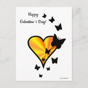 Rainbow Heart und Butterfly Postkarte