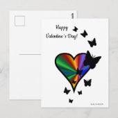 Rainbow Heart und Butterfly Postkarte (Vorne/Hinten)