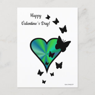 Rainbow Heart und Butterfly Postkarte