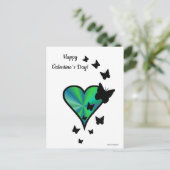 Rainbow Heart und Butterfly Postkarte (Stehend Vorderseite)