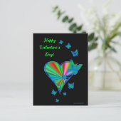 Rainbow Heart und Butterfly Postkarte (Stehend Vorderseite)
