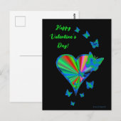 Rainbow Heart und Butterfly Postkarte (Vorne/Hinten)