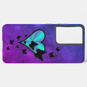 Rainbow Heart und Butterfly Samsung Galaxy Hülle (Linke Seite)