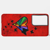 Rainbow Heart und Butterfly Samsung Galaxy Hülle (Linke Seite)