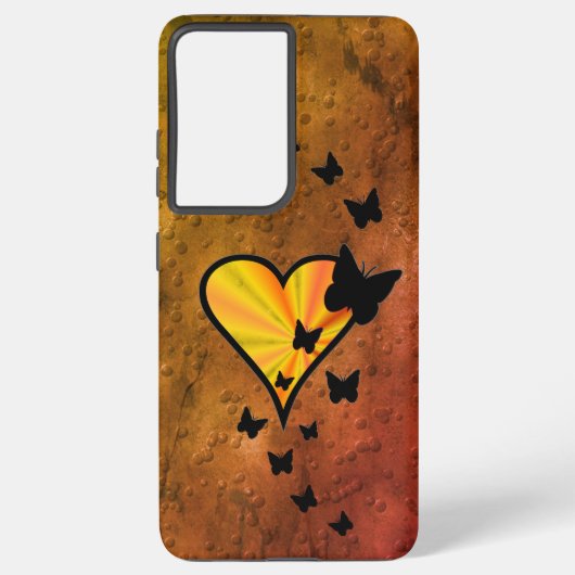 Rainbow Heart und Butterfly Samsung Galaxy Hülle (Rückseite)