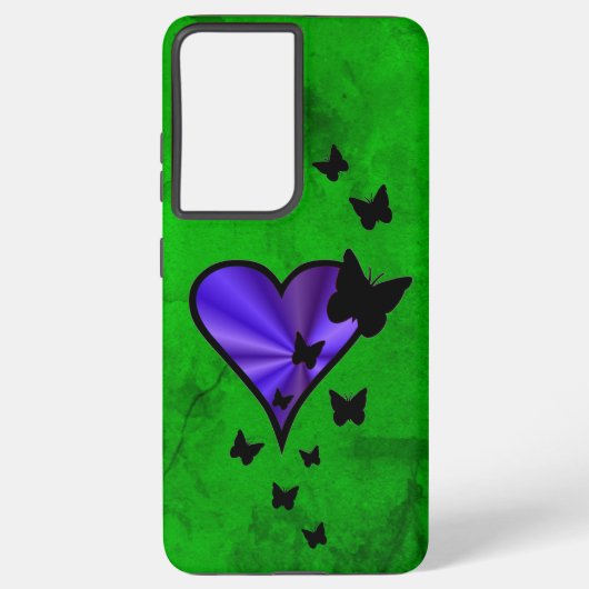 Rainbow Heart und Butterfly Samsung Galaxy Hülle (Rückseite)