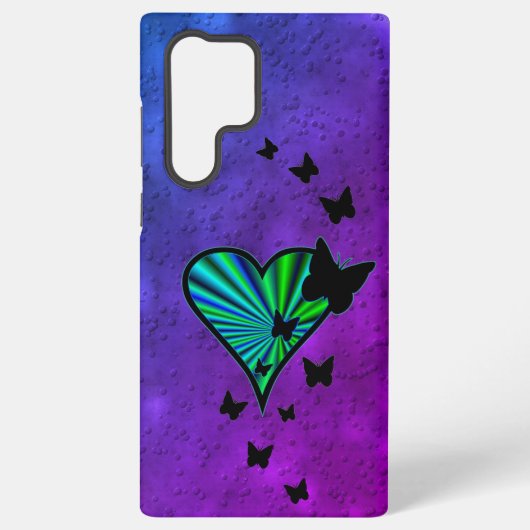 Rainbow Heart und Butterfly Samsung Galaxy Hülle (Rückseite)