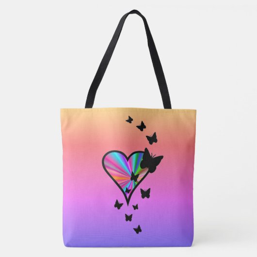 Rainbow Heart und Butterfly Tasche (Vorderseite)
